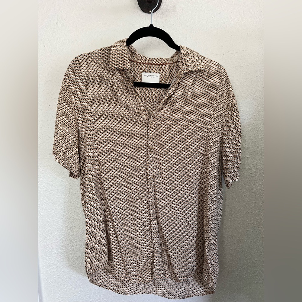 Denim & Flower Short-Sleeve Button-Up